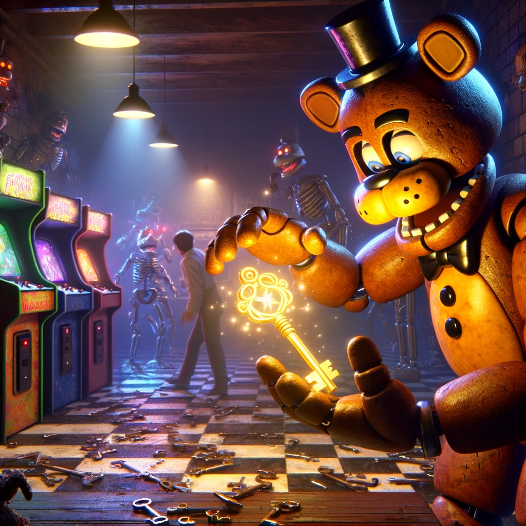 Freddy Discovering a Magical Key